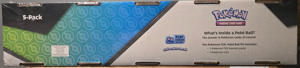 Pokémon Costco Pokéball Tin 5-Pack Sealed Box Verified J21 A22 Evolving Skies!