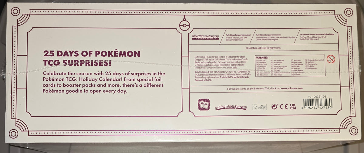 Pokemon TCG Holiday Calendar 2025 Advent Box Brand New Sealed